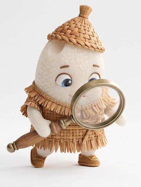 ARISI mascot inspecting the menu with a magnifying glass